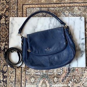 Kate Spade navy cobble hill pebbled leather hobo